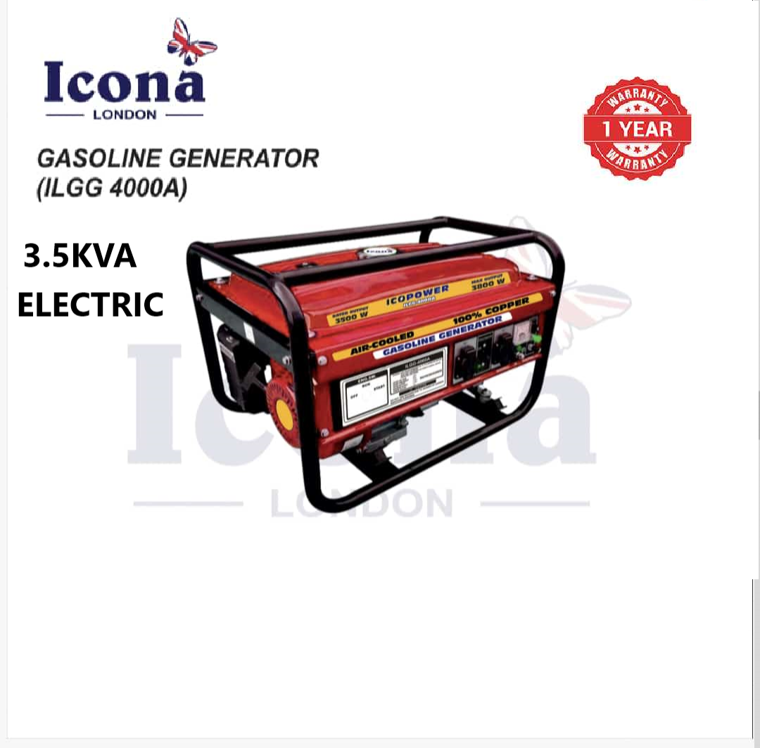 Icona ILGG 4000A GASOLINE GENERATOR ELECTRIC 3.5 Kva Icopower Generator 1 YEAR WARRANTY.