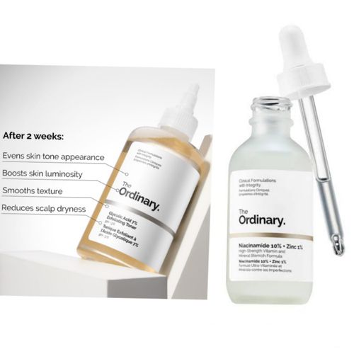 2Pack Ordinary Glycolic Acid 7% Toning Solution-240ml & Niacinamide 10% + Zinc 1% Serum- 30ml