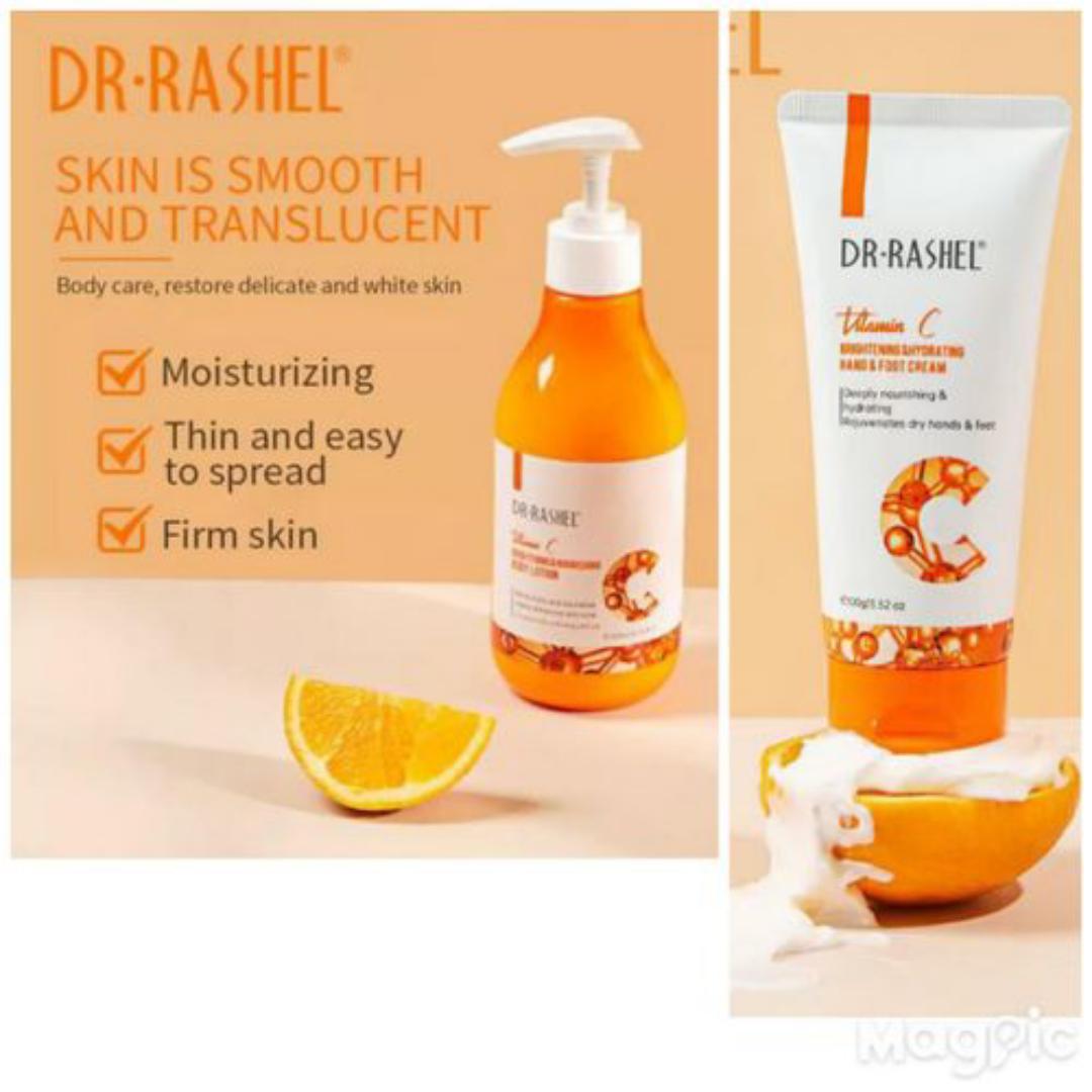 Dr. Rashel 2Pack Vitamin C Brightening & Hydrating Body Lotion with Hand & Foot Cream