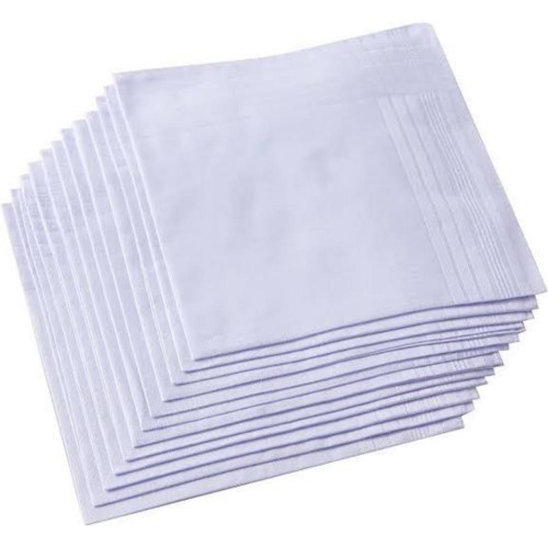 12 Pack Cotton Handkerchiefs, 100% Cotton Unisex