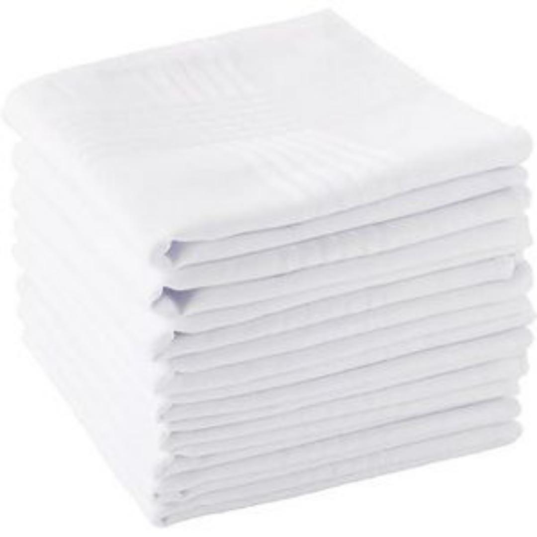12 Pack Cotton Handkerchiefs, 100% Cotton Unisex