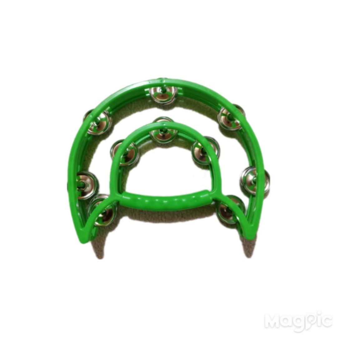 Half Moon Tambourine Double Cutaway and Double Row of Jingles
