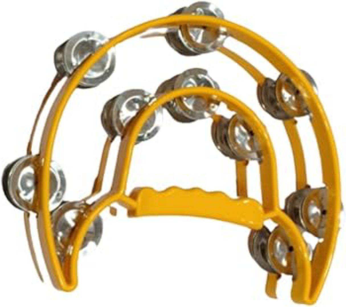 Half Moon Tambourine Double Cutaway and Double Row of Jingles
