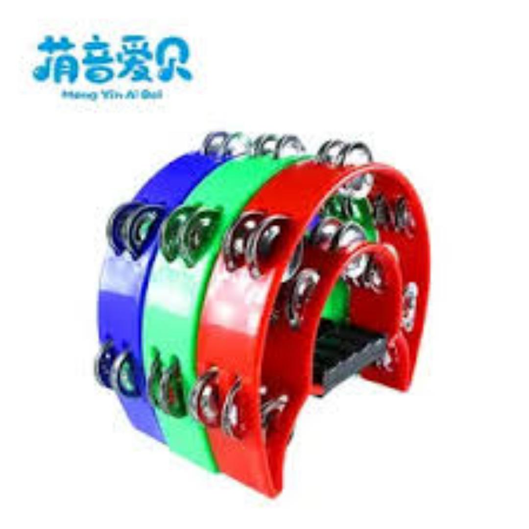 Half Moon Tambourine Double Cutaway and Double Row of Jingles