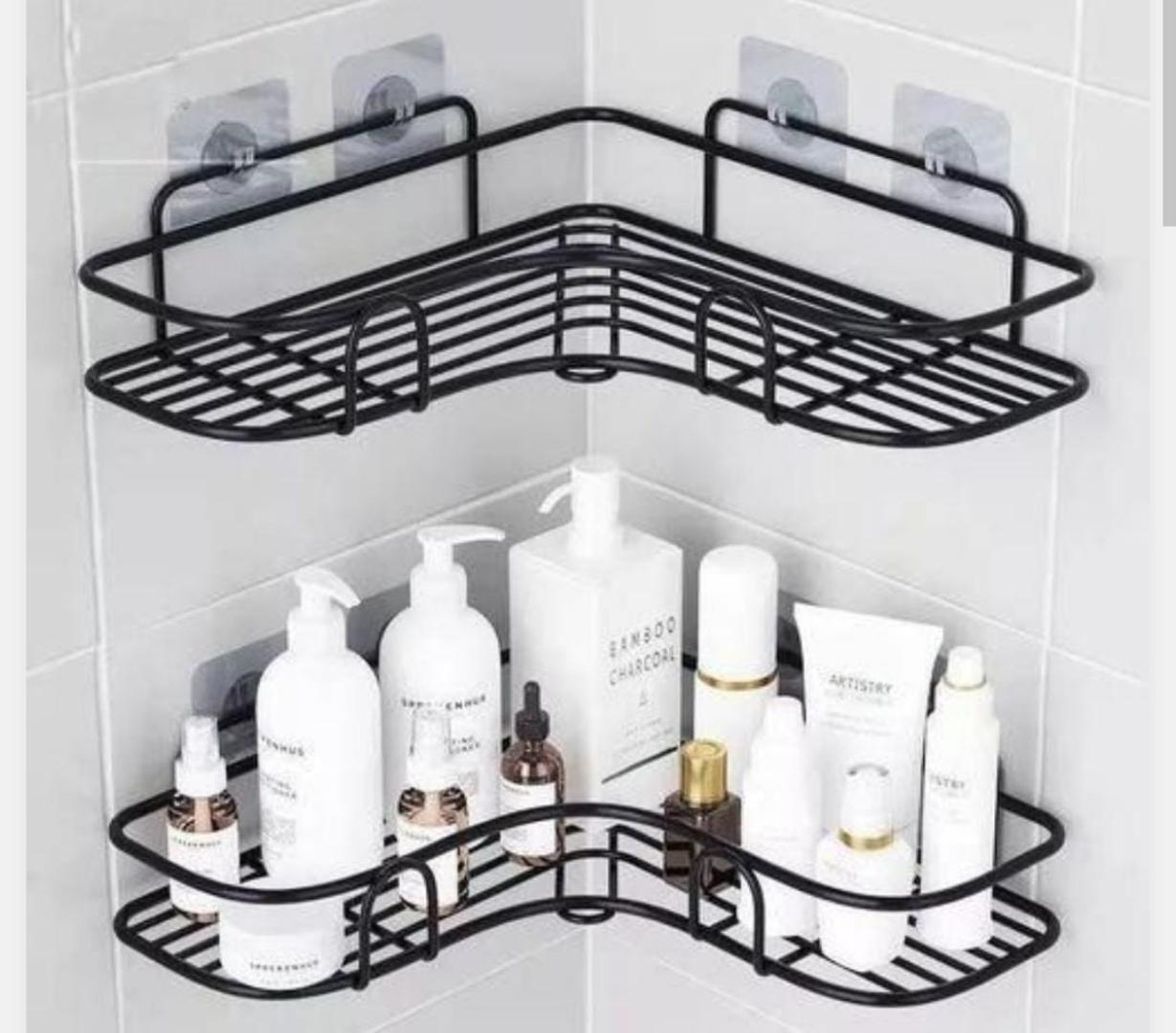Large Bathroom/Kitchen/Toilet Corner Shelf Organizer with Sticker