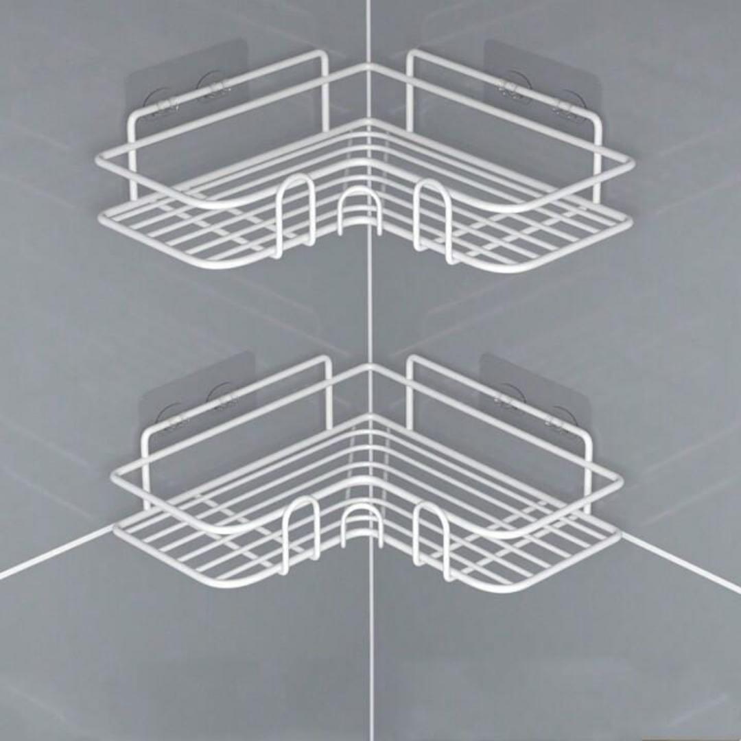 Large Bathroom/Kitchen/Toilet Corner Shelf Organizer with Sticker