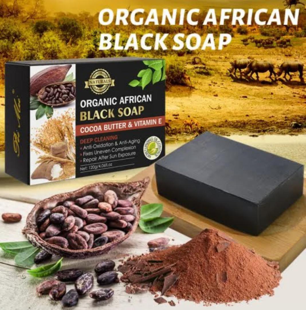 Organic African Black Soap with Avocado Oil and Argan Oil