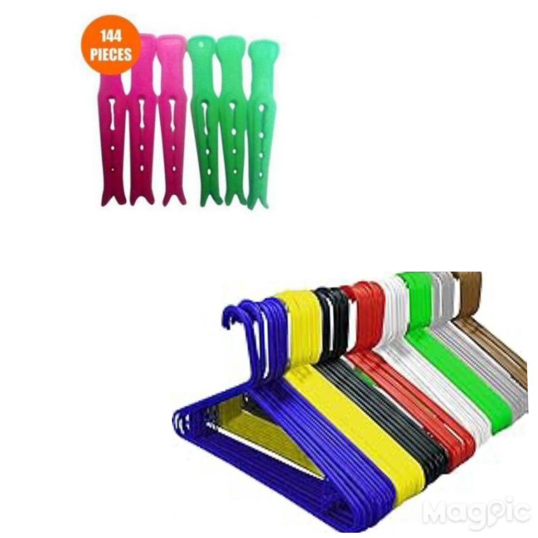 1 Dozen Cloth Hangers + 144Pcs  Of Pegs