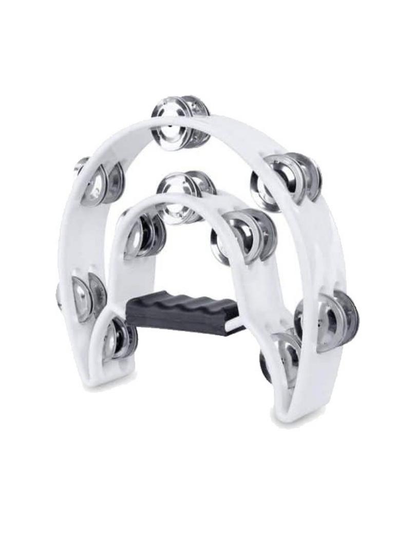 Large and Strong Half Moon Tambourine Double Cutaway and Double Row of Jingles