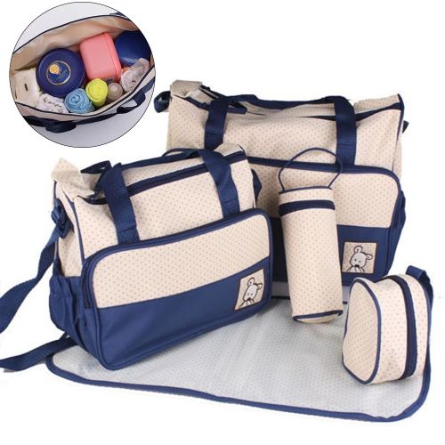 5PCS Diaper Bag Tote Set Baby Bags For Mom Travel Handbag For Babies Nursing Mummy Maternity Nappy Bag Insulated Bag.Organize & carry all baby care essentials tidily using  all 5pc bags -well-equippe
