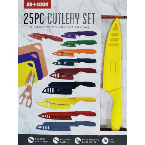 25 PCS Rainbow Chopping Board & Knife Set