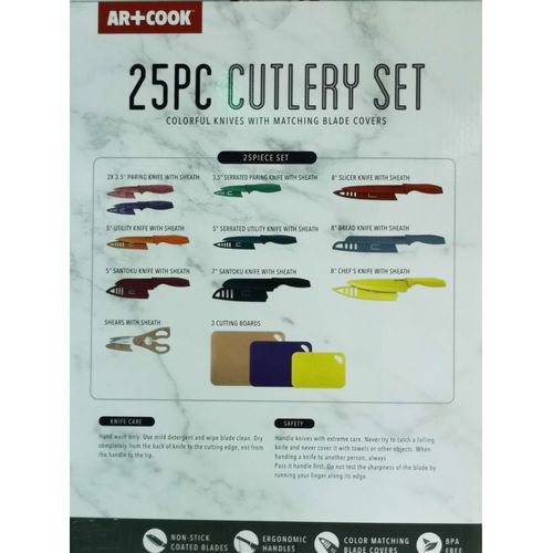 25 PCS Rainbow Chopping Board & Knife Set