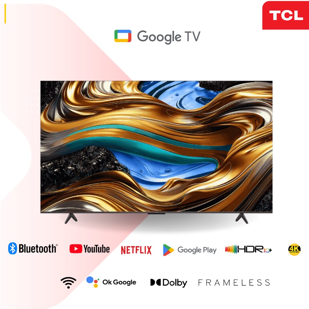 TCL 50P755 50 inch Smart TV 4K UHD Google TV HDR10+ 120Hz Dolby Vision·Atmos Game Master MEMC Frameless, Bluetooth, Netflix & YouTube Smart TV