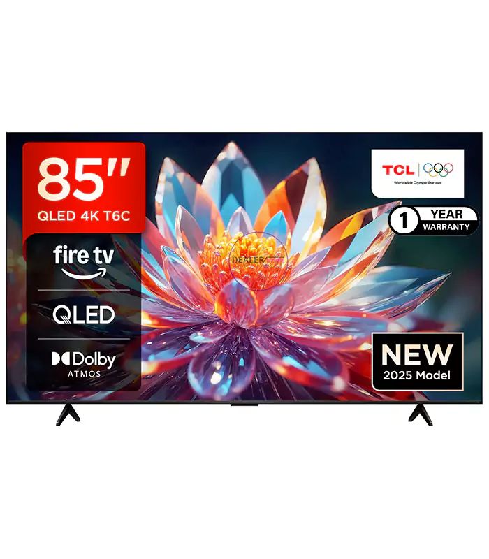 TCL 85″ T6C 4K QLED Google TV with AiPQ Processor, Dolby Vision & Atmos, Google Assistant & Chromecast Built‑in Television 85T6C (2025 Model)