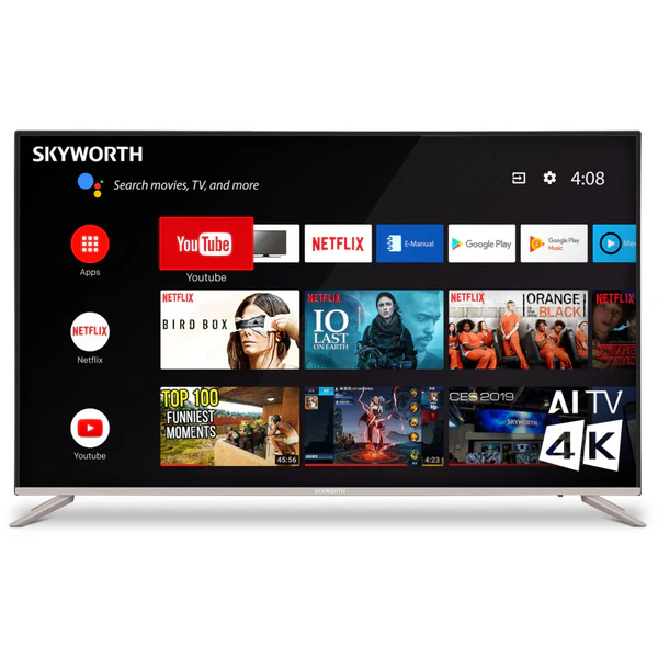 Skyworth 43G6500G 43'' Smart 4K Google TV – built-in Chromecast, Google Assistant, voice remote, vivid 4K display, and endless streaming apps