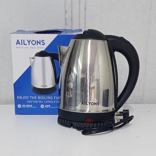 AILYONS 1.8L Cordless Stainless Steel Electric Kettle  Silver
