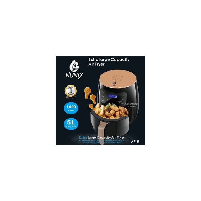 Nunix 5L Electric Air Fryer Oil Free Healthier Air Fryer