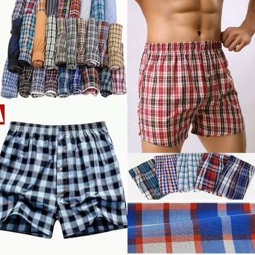 Fashion colourful printed 6Pcs Pure Cotton Checked Men's Boxers – Multicolor for men