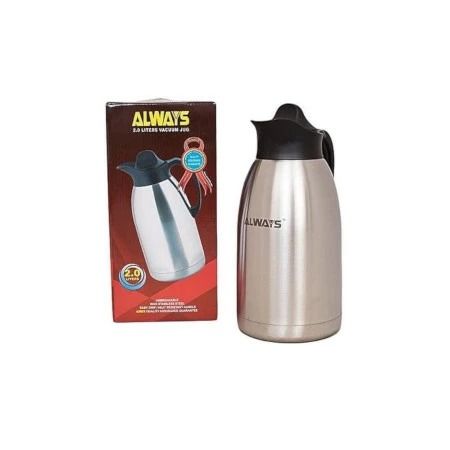 ALWAYS FLASK KEEPS HOT FOR 72HRS ;- ORIGINAL, ELEGANT  AND MODERN VACUUM FLASK Unbreakable Vacuum Thermos Flask - Stainless Steel - Easy to wash and Maintain - SILVER