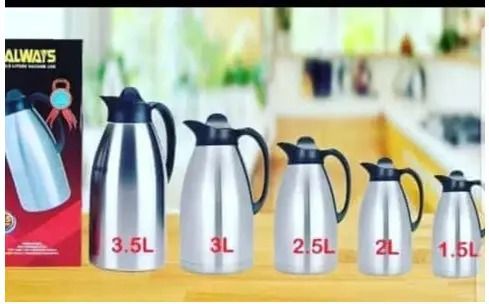 ALWAYS FLASK KEEPS HOT FOR 72HRS ;- ORIGINAL, ELEGANT  AND MODERN VACUUM FLASK Unbreakable Vacuum Thermos Flask - Stainless Steel - Easy to wash and Maintain - SILVER