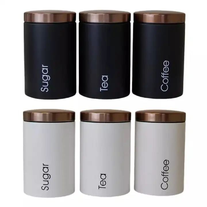 Elegant 3-Piece Canister Set for Sugar, Tea, and Coffee Storage - Stylish and Practical Kitchen Containers