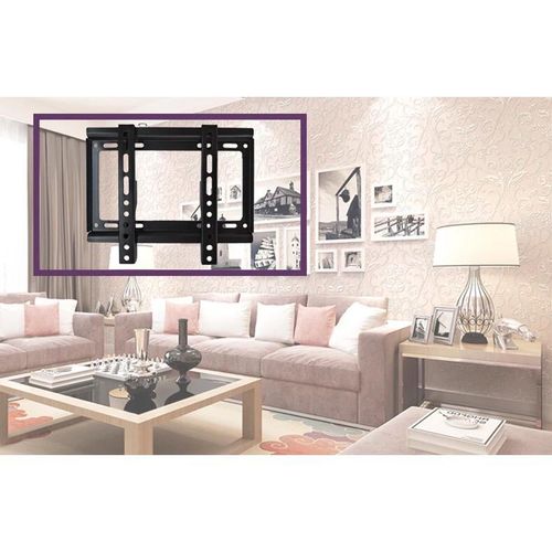 Super Strong 14"-42" TV Flat Panel Wall Bracket Holder Black.Fits TVs 14"-42" Load Capacity 25 KG For Indoor/Outdoor use All Hardware included. Mounts to Wood, Concrete or Metal. 75*75mm,100X100cm