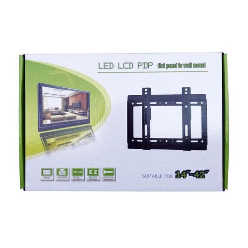 Super Strong 14"-42" TV Flat Panel Wall Bracket Holder Black.Fits TVs 14"-42" Load Capacity 25 KG For Indoor/Outdoor use All Hardware included. Mounts to Wood, Concrete or Metal. 75*75mm,100X100cm