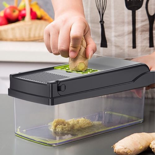 16 in 1 Multifunctional Vegetable Chopper, Carrot Chopper With Container, Onion Chopper, Food Chopper, Kitchen Vegetable Slicer Dicer Cutter, Veggie Chopper With 8 Blades,16pc veggie cutter slicer