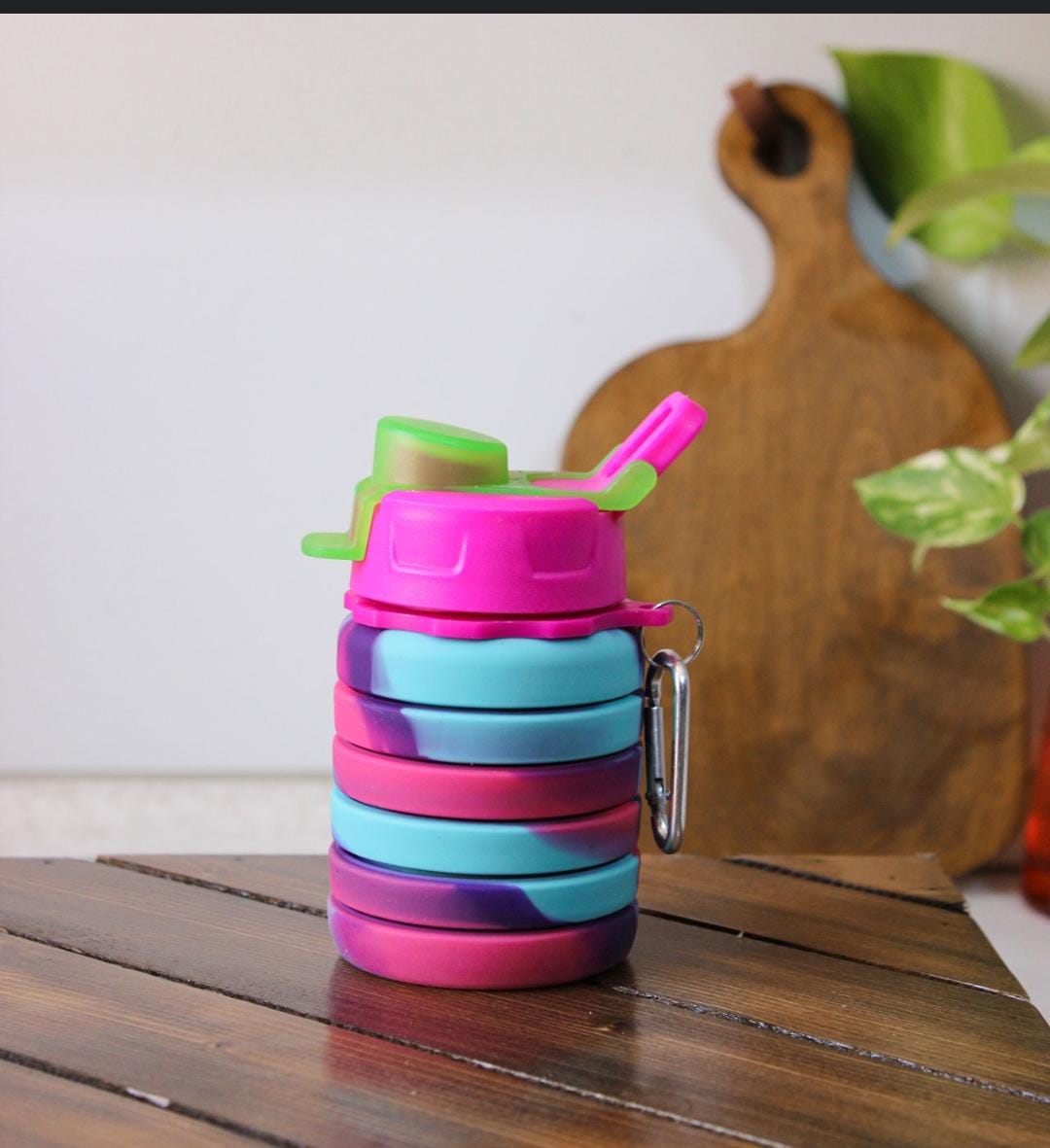 Silicone Collapsible Water Bottles, 500ml Portable Foldable Expandable Water Bottle Sports Cups, Leak Proof Reusable BPA Free, for Outdoor Activities Travel