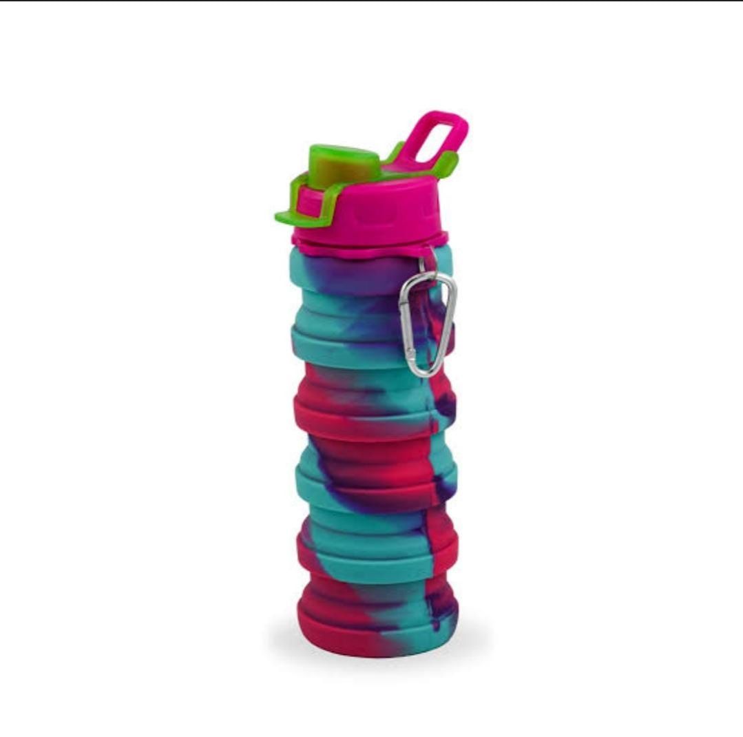 Silicone Collapsible Water Bottles, 500ml Portable Foldable Expandable Water Bottle Sports Cups, Leak Proof Reusable BPA Free, for Outdoor Activities Travel