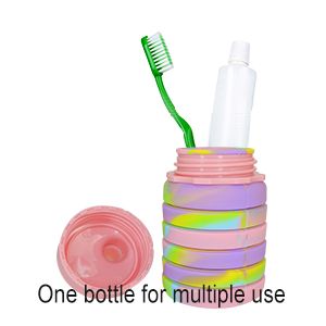 Silicone Collapsible Water Bottles, 500ml Portable Foldable Expandable Water Bottle Sports Cups, Leak Proof Reusable BPA Free, for Outdoor Activities Travel