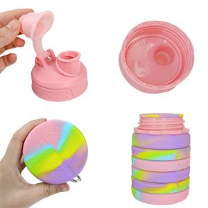 Silicone Collapsible Water Bottles, 500ml Portable Foldable Expandable Water Bottle Sports Cups, Leak Proof Reusable BPA Free, for Outdoor Activities Travel