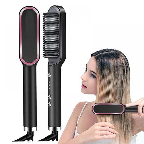 NEW DESIGN ELECTRIC HAIR STRAIGHTENER.2-in-1 Hot-Air Hair Styling Comb Straightener Hair Brush blow dry hair dryer Hot Brush Flat Iron.Children friendly hair straightner,