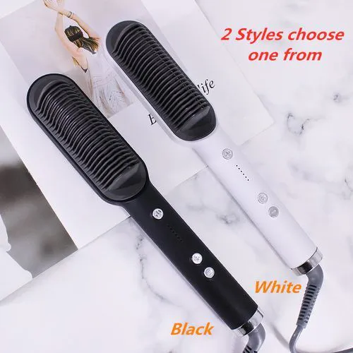 NEW DESIGN ELECTRIC HAIR STRAIGHTENER.2-in-1 Hot-Air Hair Styling Comb Straightener Hair Brush blow dry hair dryer Hot Brush Flat Iron.Children friendly hair straightner,