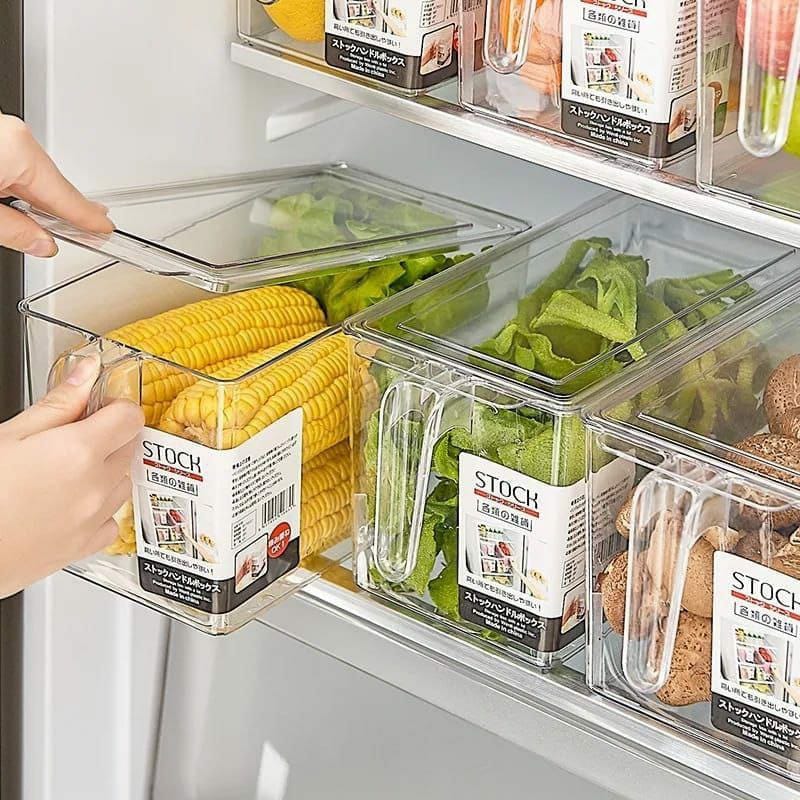 Fridge Organizer, Stackable Refrigerator Organizer Bins, Reusable Food Storage Containers, Fridge Drawer Organizer in Home Kitchen, Barbecue Shop, Restaurant