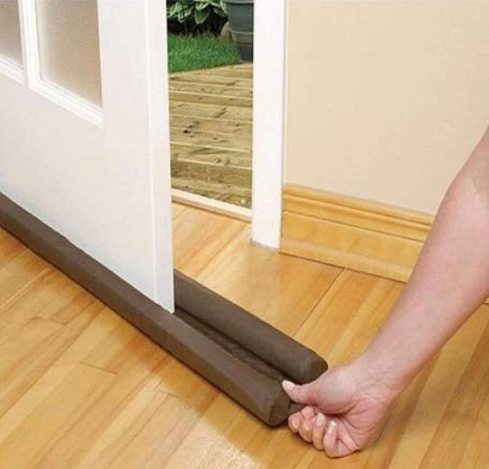 Under Door Draft Stopper for Bottom of Doors Black Door Blocker Noise ReducerLight Cold Air Guard Breeze Sound Proof Door Sweep Weather Stripping Door Seal Insulation Strip Gap Filler