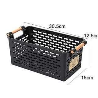 Multi~purpose storage basket ,plastic storage basket .stackable storage baskets with handle.12cm x 6cm x 5cm plastic storage bins for shelf closet or pantry
