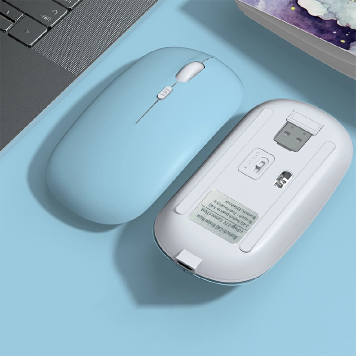 Rechargeable Bluetooth Wireless Mouse with 2.4G RGB LED lights is the perfect combination of style and convenience for all your computing needs. Comes With A USB Receiver Bluetooth mouse