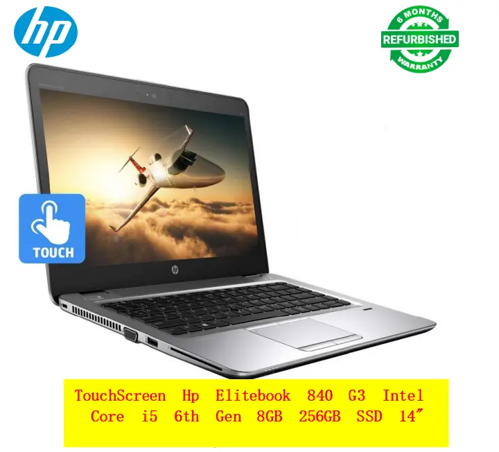 [ Touchscreen ] Refurbished Hp Elitebook 840 G3 Laptop Intel Core i5 6th Gen 8GB 256GB SSD 14" Backlit Keyboard Notebook Refurbished Laptop Touchscreen Laptop Computer Windows 10 Pro Office