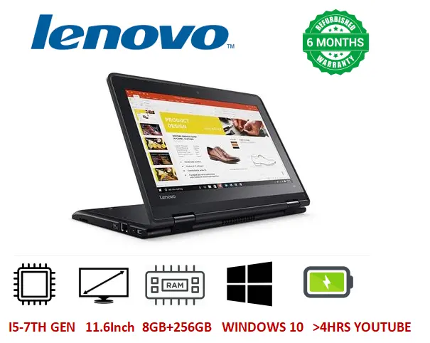 {i5+8gb+256gb} Touchscreen  Refurbished Lenovo 11e Yoga X360 Intel Core I5 7th GEN 8GB RAM 256GB SSD STORAGE 11.6''INCH Refurbished Laptops Computer