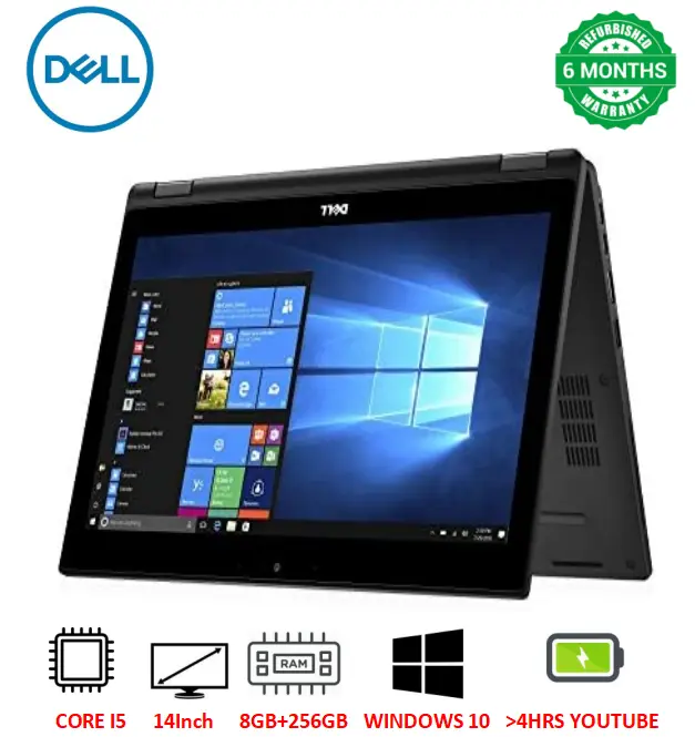 Touchscreen  Refurbished  DELL Latitude 7390 2 in 1 X360 Core i5 8GB RAM 256GB SSD 13.3 Inch windows 11 pro installed Refurbished Dell Laptop Computer Notebook