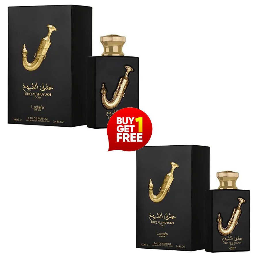 Ishq Al Shuyukh Gold Lattafa Perfumes for women and men
Buy one get one free original last 48hours