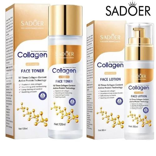 SADOER 2in1 Collagen Face Toner and Face Lotion for Anti-aging, Anti-wrinkle, Skin Hydrating and Moisturizing Skin Care