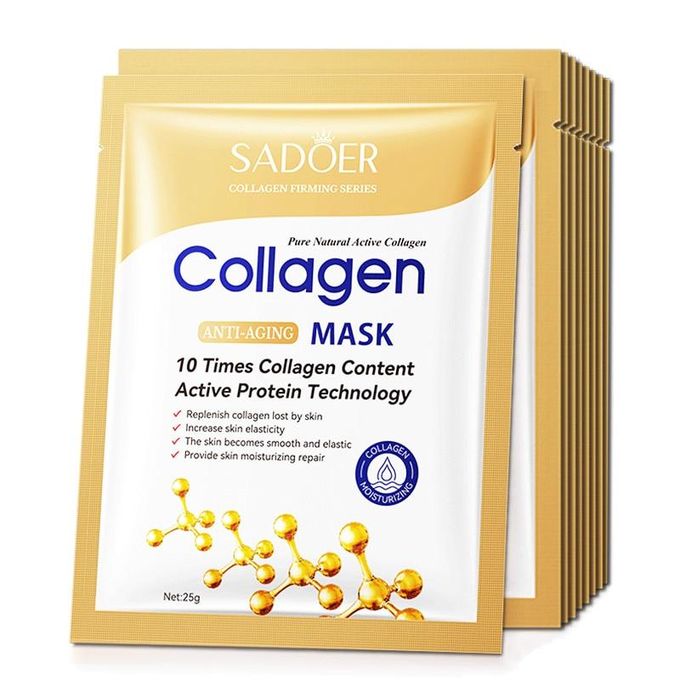 SADOER Collagen Face Mask Sheets Moisturizing,Anti-aging Repair Facial Sheet Mask -6pcs