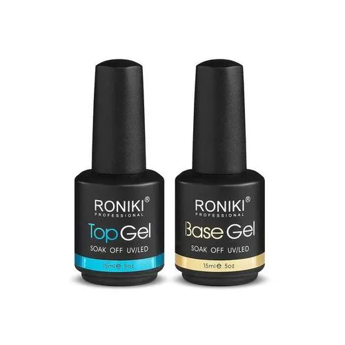 Roniki Soak-Off UV/ LED Gel Nail Polish Top Coat + Base Coat