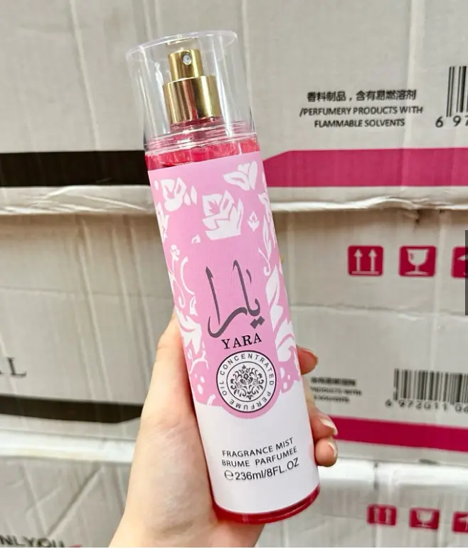 yara pink body mist perfume arab women fragrance mist perfume brume 236ml by lattafa