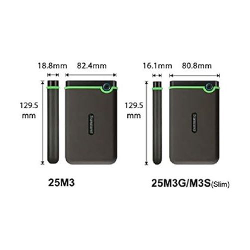 Transcend 2 TB StoreJet M3 Military Drop Tested USB 3.1 External Hard Drive - Brand  New.