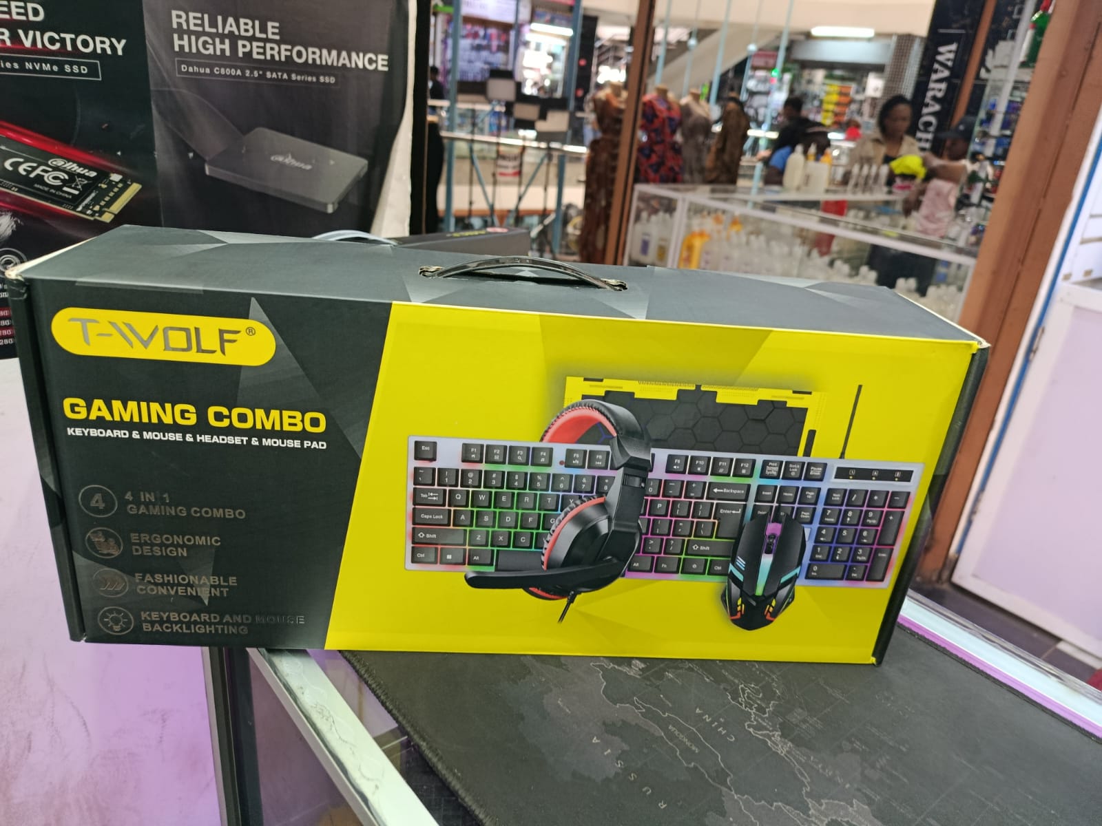 🔥 T-WOLF 4-IN-1 RGB GAMING COMBO 🔥 | Keyboard • Mouse • Headset • Mouse Pad – Complete Gaming Setup