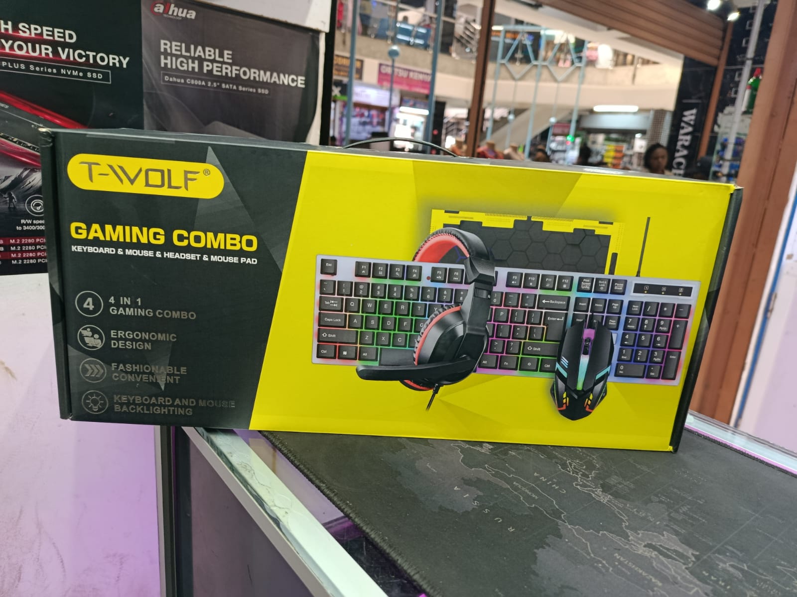 🔥 T-WOLF 4-IN-1 RGB GAMING COMBO 🔥 | Keyboard • Mouse • Headset • Mouse Pad – Complete Gaming Setup
