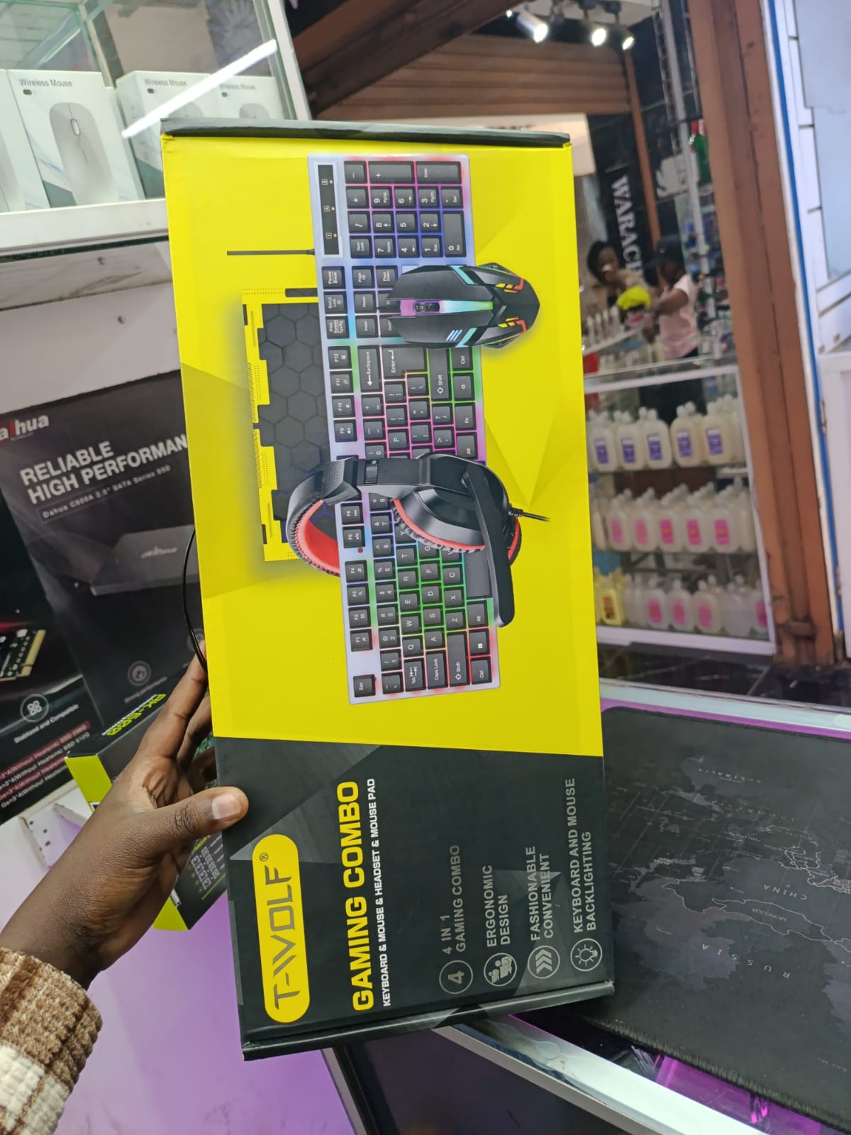 🔥 T-WOLF 4-IN-1 RGB GAMING COMBO 🔥 | Keyboard • Mouse • Headset • Mouse Pad – Complete Gaming Setup